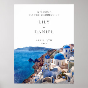 Santorini Greece Wedding Welcome Sign Poster