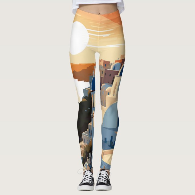 SANTORINI GRIECHENLAND #1 LEGGINGS (Vorderseite)