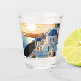 SANTORINI GRIECHENLAND #1 SCHNAPSGLAS