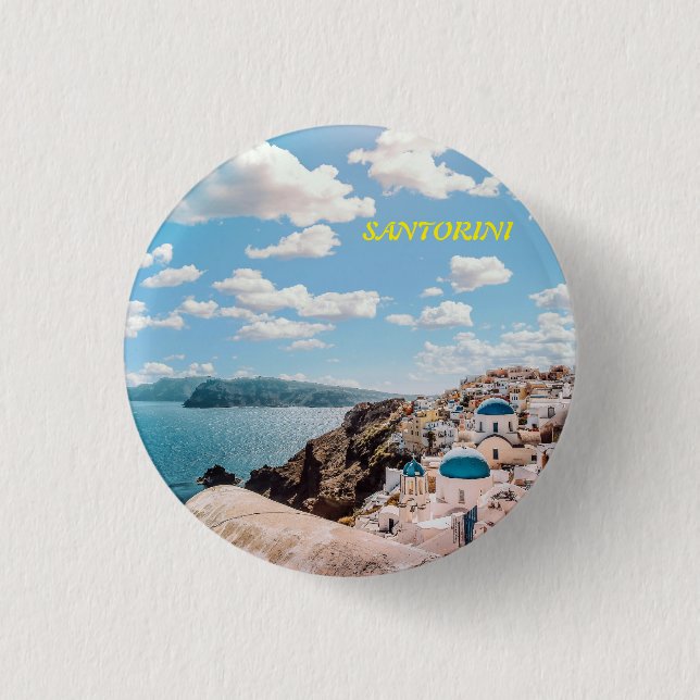 Santorini, Griechenland Beach House Button (Vorderseite)