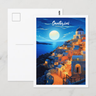 Santorini Griechenland Berühmter Vintage Travel Pl Postkarte