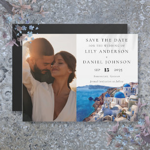 Santorini Griechenland Foto Hochzeit rettet das Da Magneteinladung