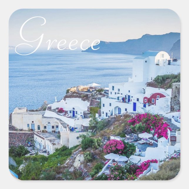 Santorini Griechenland Foto Stickers (Vorderseite)