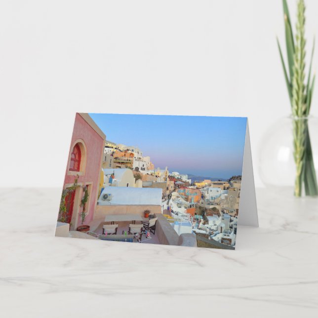 Santorini Griechenland Fotografie Karte (Vorderseite)