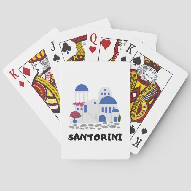 Santorini Griechenland Gebäude Spielkarten (Rückseite)