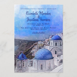 Santorini Griechenland Hochzeit in Urlaubsort Einladung