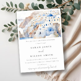 Santorini Griechenland Hochzeitsfeier Einladung