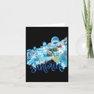 Santorini Griechenland Insel Wasserfarben Souvenir Karte