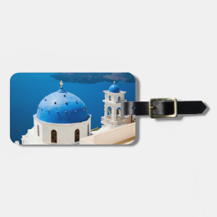 Santorini Griechenland Kirche über Caldera Gepäckanhänger
