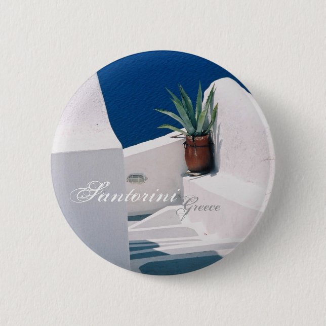 Santorini, Griechenland-Knopf Button (Vorderseite)