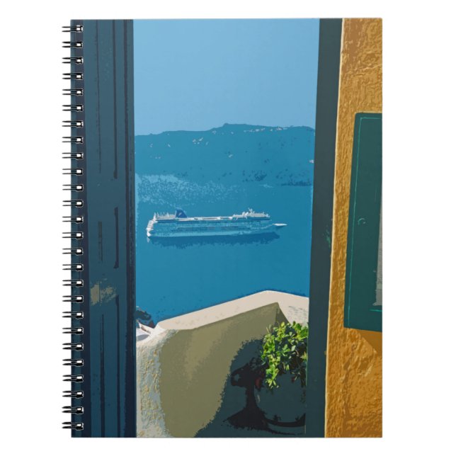 Santorini, Griechenland Kreuzfahrtschiff Notizblock (Vorderseite)