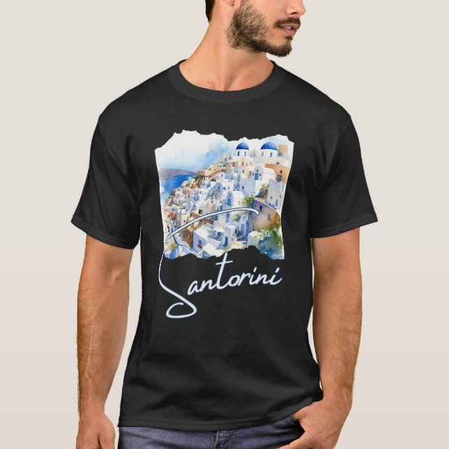 Santorini Griechenland Malerei Santorini T-Shirt (Vorderseite)