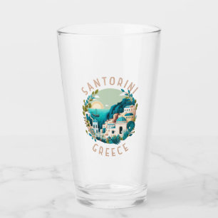 Santorini Griechenland Not leidender Kreis Glas