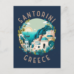 Santorini Griechenland Not leidender Kreis Postkarte