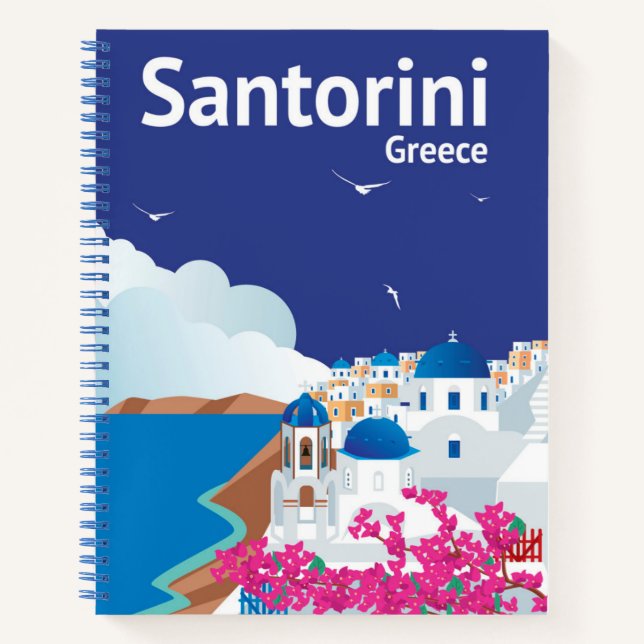 Santorini Griechenland Notizbuch (Vorderseite)