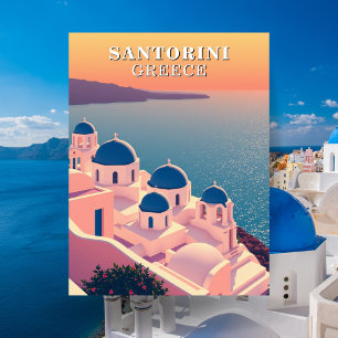 Santorini Griechenland Reise Postcard Postkarte
