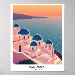 Santorini, Griechenland Reisen Retro Poster