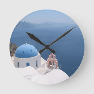 Santorini Griechenland Runde Wanduhr