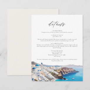 SANTORINI GRIECHENLAND Skyline Zieldetails-Karte Einladung