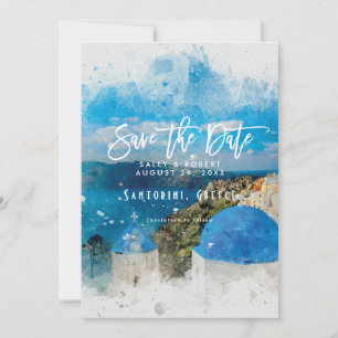 Santorini Griechenland Sommerhochzeit speichern Si Dankeskarte