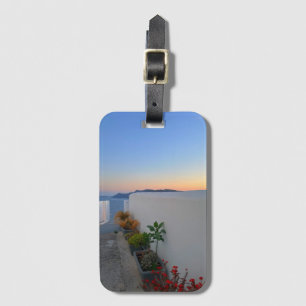 Santorini Griechenland Street Pflanze Sunset Gepäckanhänger