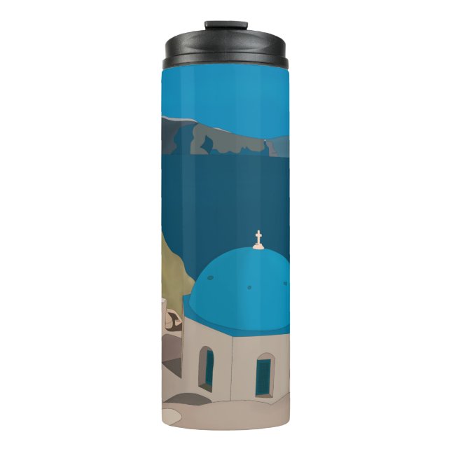 Santorini Griechenland Thermosbecher (Vorderseite)