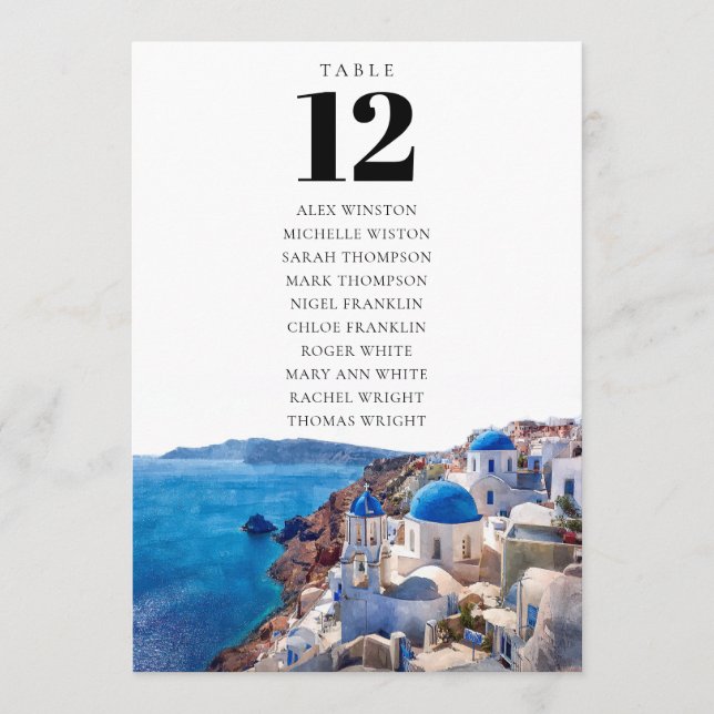 Santorini Griechenland Tischnummer Seekarte (Vorderseite)