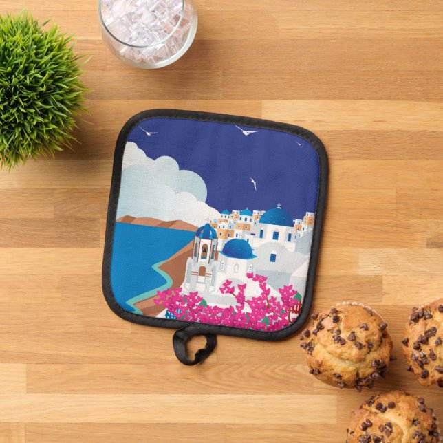 Santorini Griechenland Topflappen (Oben Unten)