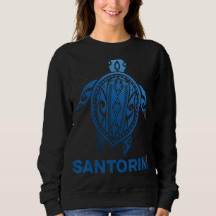 Santorini Griechenland Tribal Tattoo Blue Sea Turt Sweatshirt