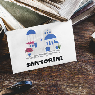 Santorini Griechenland Vintage   Postkarte