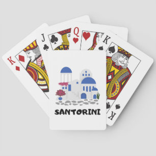 Santorini Griechenland Vintage Travel Spielkarten