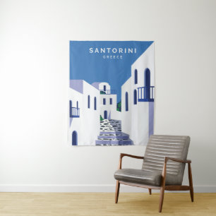 Santorini Griechenland Wandteppich