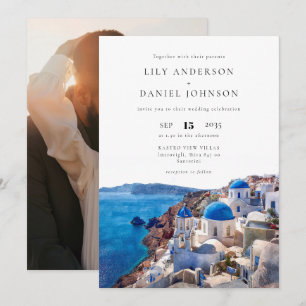 Santorini Griechenland Zielort Foto Wedding Einladung