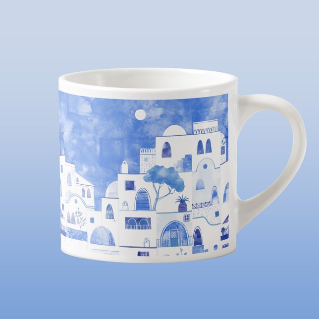 Santorini Griechische Insel Malerei Espressotasse (Santorini Oia painting espresso cup)
