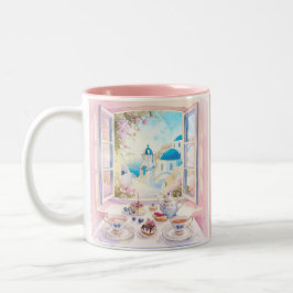 Santorini Griechische Leckereien Cakes Desserts Zweifarbige Tasse