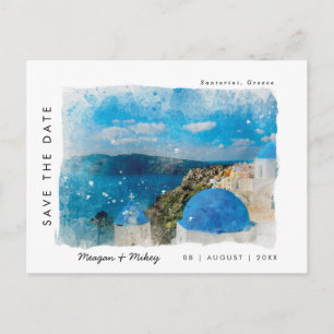 Santorini Grieß Sommer Save the Date Postkarte