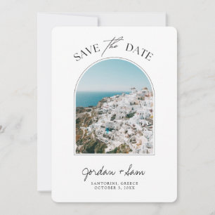 Santorini Hochzeit rette das Datum Einladung