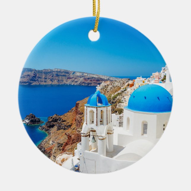 Santorini Insel - Kessel, Griechenland Keramikornament (Vorne)