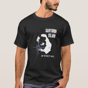 Santorini Insel Mittelmeer Koordinatoren Karte T-Shirt