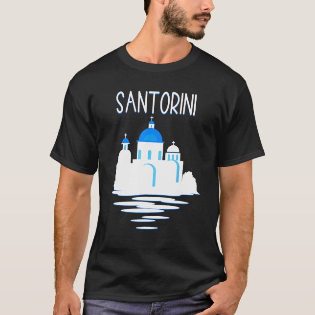 Santorini Island Greece  Ellada Vertical Greek Isl T-Shirt (Vorderseite)