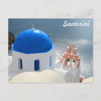 Santorini Kirche am Nachmittag Sun Postkarte