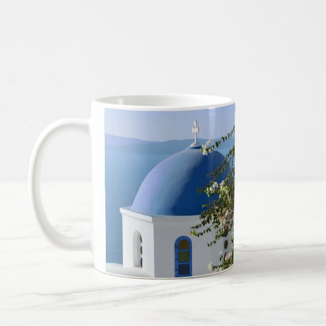 Santorini Kirche Aussicht Tasse (Links)