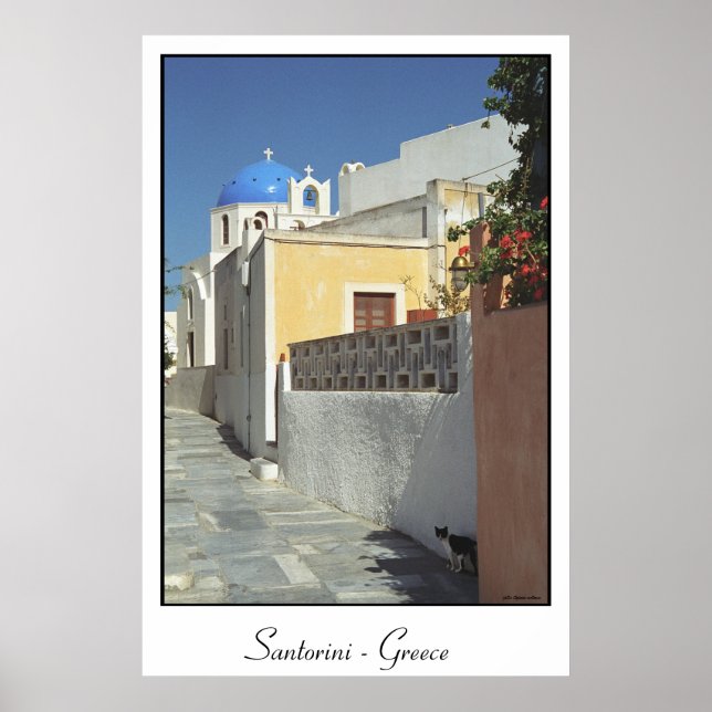 Santorini kitty poster (Vorne)