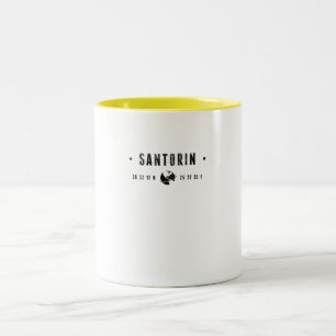 Santorini Koordinaten mit Globus und Sternen Zweifarbige Tasse