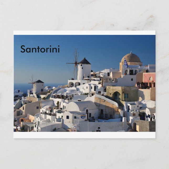 Santorini-Leinwand Postkarte (Vorderseite)