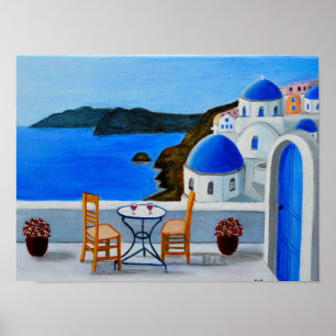 Santorini-Malplakat Poster