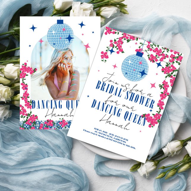 Santorini Musical Bougainvillea Brautparty Einladung (Von Creator hochgeladen)