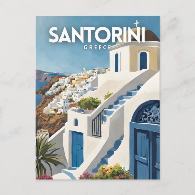 Santorini Nostalgic Postkarte (Vorderseite)