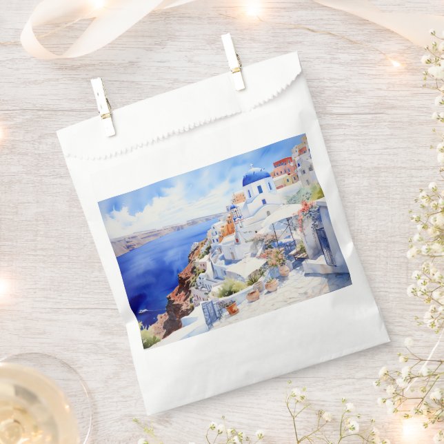 Santorini Oia Geschenktütchen (Ausgeschnitten)