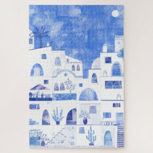 Santorini Oia Griechische Insel Wasserfarbenwelt